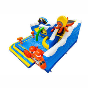 สไลเดอร์น้ำเป่าลมออลอินวันพร้อมสระน้ำและเกมกีฬาสำหรับใช้งานเชิงพาณิชย์ รูปแบบปลาหมึกซีเวิลด์ - Product Image 4