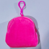 Porte-monnaie en peluche avec fermeture éclair, mini sac à dos coloré, porte-clés, pendentif, pochette à monnaie