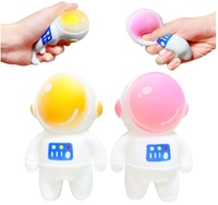 Jouets à presser pour astronautes pour enfants Balles anti-stress spongieuses Boule à pâte Jouets à agiter en or et rose Boule spongieuse extensible