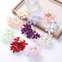 Nouvelles têtes de fleurs de lys en soie à trois branches effet goutte de rosée pour bricolage, mur floral de mariage, arrangement floral, matériel décoratif