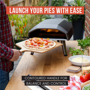 Pelle à pizza en bambou naturel, planche à pizza en bois, outils à pizza, planche à découper pour fruits, légumes, fromage, avec poignée - Product Image 6