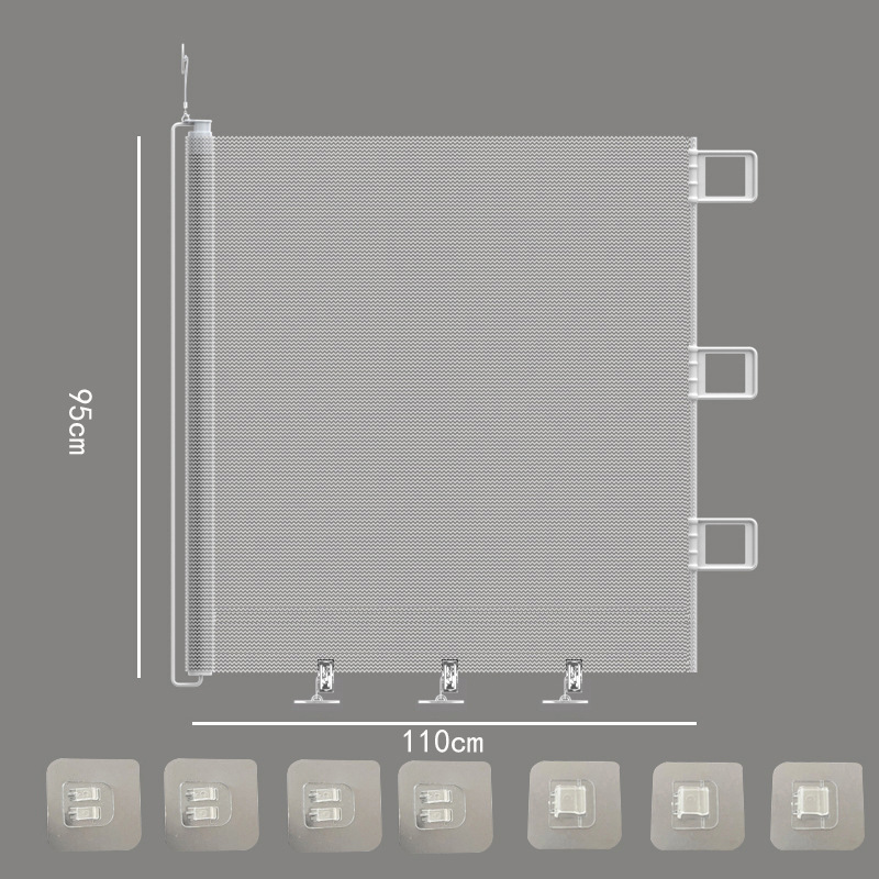 110*95cm regular white-pet retractable door rail