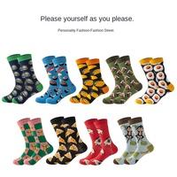 Nouvelle collection de chaussettes décontractées pour hommes - Motif de dessin animé amusant en élasthanne/polyester, absorbant la transpiration, vente en gros