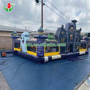 <span class=keywords><strong>Parc</strong></span> <span class=keywords><strong>d</strong></span>'attractions gonflable sur le thème <span class=keywords><strong>d</strong></span>'Halloween, château gonflable, ville pour enfants, hôtel hanté, matériau PVC écologique, capacité de 13 personnes - Product Image 3