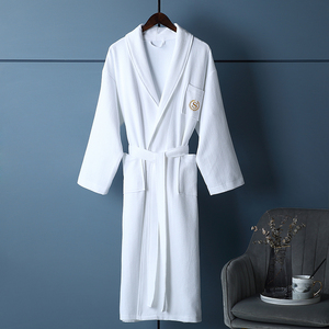<span class=keywords><strong>Accappatoio</strong></span> di <span class=keywords><strong>Lusso</strong></span> in Spugna Waffle 100% Cotone per Hotel e SPA, Unisex, Personalizzabile, Bianco - Product Image 4