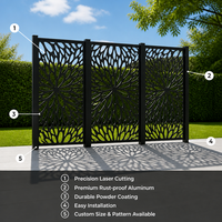 Panneau décoratif semi-transparent en alliage d'aluminium découpé au laser, moderne et personnalisé, pour cloison de pièce, séparation de balcon ou de jardin