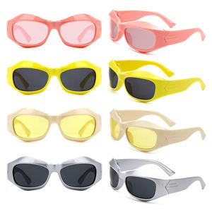 Óculos de sol esportivos 100% UV punk para mulheres, óculos de sol coloridos Y2K com espelho, moda steampunk, moda colorida, 2024 tons - Product Image 2