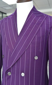 Costume d'affaires classique pour homme, coupe ajustée, 2 pièces, sur mesure, en laine, imperméable, anti-froissement, grande taille, plissé, simple boutonnage - Product Image 2