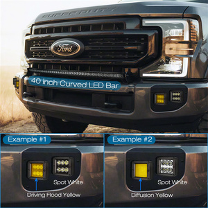 Kit de Luces Antiniebla Delanteras LED de 3 Pulgadas con Diseño Cromado o Negro, 60W, Haz Puntual, 12V, para F-250 Super Duty 20-22 - Product Image 3