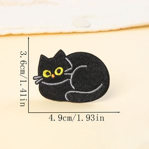 New Eco-friendly Iron-On /<b>sticker</b> <b>Computer</b> Embroidered Black Cat Patch for Clothes Bag Decoration - Product Image 6
