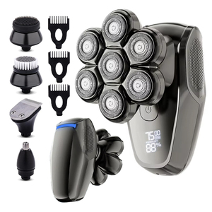 Kit de toilettage USB 5 en 1, rasoir rotatif 7D imperméable, tondeuse à barbe et à poils de nez, rasoir électrique rechargeable pour hommes - Product Image 1
