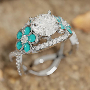 Anello Floreale Fresco per Matrimonio da Donna, Elegante Gioiello da Dito per Proposta - Product Image 2
