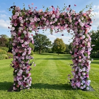 Arche de fleurs vertes artisanales pour l'entrée de mariage, EG-FA117, en verdure naturelle au toucher réel, pour cérémonie de mariage