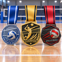 Médailles personnalisées avec logo du fabricant, en alliage de zinc, pour événements scolaires, tournois de volley-ball, médailles personnalisées