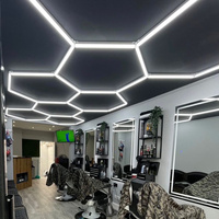 SUEZ Dropshipping Barre de plafond LED hexagonale alvéolée pour detailing automobile et station de lavage de voitures, 110V 220V, éclairage LED hexagonal pour garage