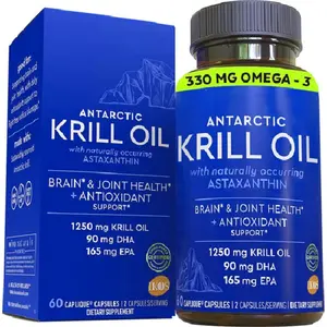 Antarctic Krill Oil Omega-3 EPA DHA avec supplément d'astaxanthine Softgels Capsules