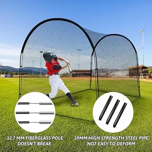 BC02 Jaula de Bateo Económica para Entrenamiento de Béisbol, Directo de Fábrica, Estructura de Fibra de Vidrio, Red de Poliéster, Color/Logotipo Personalizado, China - Product Image 4