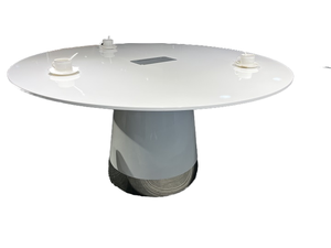 Table <span class=keywords><strong>de</strong></span> conférence moderne <span class=keywords><strong>de</strong></span> luxe en MDF blanc pour 4 à 6 personnes, mobilier <span class=keywords><strong>de</strong></span> bureau élégant pour les réunions, l'école, le salon, le bureau à domicile - Product Image 5