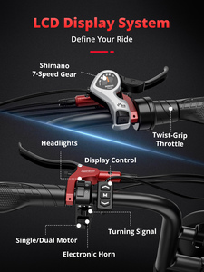 จักรยานเสือภูเขาไฟฟ้าสำหรับผู้ใหญ่ รุ่น UL2849 S8 City Road Bike 2000W มอเตอร์คู่ 48V ระยะทาง 60 กม. ยางใหญ่ โครงอลูมิเนียม สำหรับทุกเพศ  มีสินค้าในคลังสินค้าสหรัฐอเมริกาและยุโรป - Product Image 6