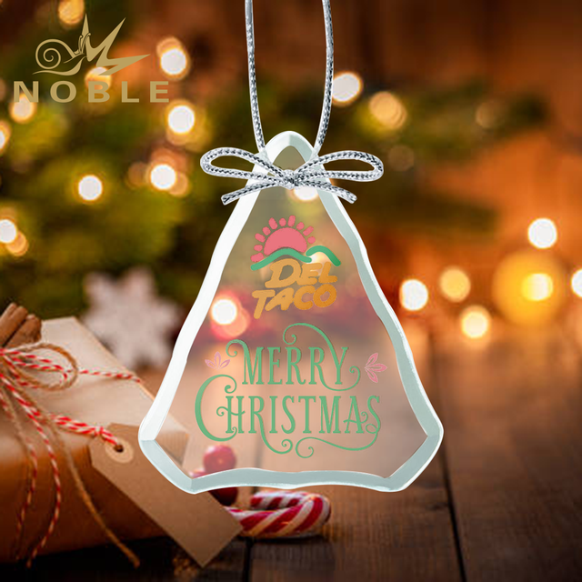 Factory Wholesale Custom Engraving Printing Glass Hanging Decorations Christmas Tree Ornaments