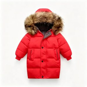 Nouveau manteau long pour enfants avec capuche en duvet, manteau d'hiver épais en coton camouflage pour garçons, coupe-vent et chaud - Product Image 6