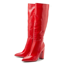 Botas Longas 2024 para Mulheres com Salto, Botas de Moda em Couro PU de Alta Qualidade, Botas Oversize para Mulheres até o Joelho - Product Image 6