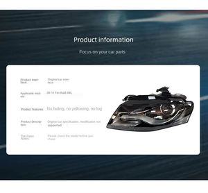 Vente directe d'usine, phares avant de voiture 2009-2012, phare B8, ensemble de phares au xénon pour <span class=keywords><strong>Audi</strong></span> A4 - Product Image 2