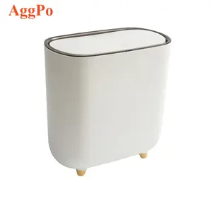 Slotted dustbin household living room elastic cover type narrow body dustbin toilet kitchen covered dustbin wastebasket