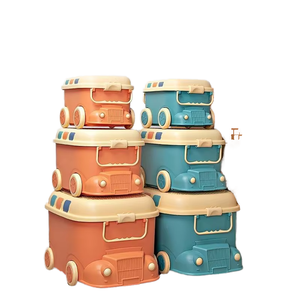 กล่องเก็บของเล่นเด็กแบบขายส่ง มีฝาปิด รูปทรงรถยนต์ กล่องพลาสติกใส่ของจุกจิก กล่องจัดระเบียบของเล่นเด็ก - Product Image 6