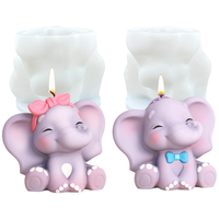 Moule en silicone 3D mignon en forme d'éléphant pour bougie aromatique, plâtre décoratif en forme d'éléphant, facile à démouler et réutilisable, marque Yaolan
