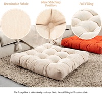 Gros pas cher grand carré extérieur coussin de chaise coussin de sol grand velours côtelé maison Tatami oreillers lombaires et coussins de siège