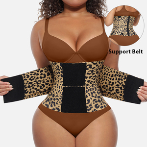 HEXIN New Custom Logo Elasticity Double <strong>Belt</strong> Women <strong>Slimming</strong> Tummy Control Trimmer Waist Trainer Shaper Corset - Product Image 1