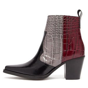 Botines Vaqueros de Punta Cuadrada <span class=keywords><strong>para</strong></span> <span class=keywords><strong>Mujer</strong></span>, Estilo Occidental 2019 - Product Image 1