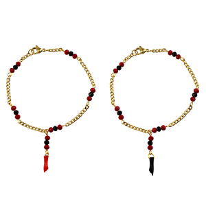 PULSERA de Oro Laminado de 18K con Dije de Azabache para Bebé, Pulsera de Eslabones de Moda, Regalo para Aniversarios - Product Image 1
