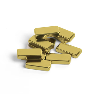 Benutzer definierte Magnete Magnete Ndfeb Magnet Gold Magneti Große Größe N48 Gold Magnet Seltenerd Neodym Rechteck Magnet - Product Image 2