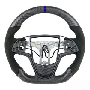Volante Deportivo de Cuero Negro con Fibra de Carbono Real para <span class=keywords><strong>Cadillac</strong></span> ATS-<span class=keywords><strong>V</strong></span> <span class=keywords><strong>CTS</strong></span>-<span class=keywords><strong>V</strong></span> 2010-2017, <span class=keywords><strong>Precio</strong></span> de Fábrica - Product Image 4