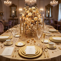 Service de Table de Luxe en Porcelaine Jaune avec Bordure en Or Véritable, Vaisselle de Mariage en Porcelaine Fine, Ensemble Assiettes et Bols en Céramique Motif Cygne Style Palais 2026