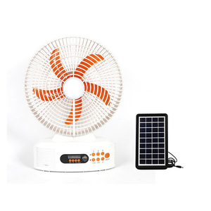 Kipas Speaker surya 2025, kipas meja portabel dapat diisi ulang dengan lampu LED 12 inci - Product Image 1