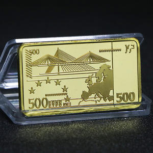 Pièce de monnaie plaquée or de collection <span class=keywords><strong>en</strong></span> métal, motif Euro 500 porte-bonheur, vente <span class=keywords><strong>en</strong></span> gros - Product Image 2