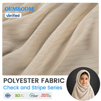 Tissu pour hijab enfant, 5510, qualité supérieure, à carreaux et rayures, résistant aux plis, respirant, en polyester et mousseline, pour usage quotidien des enfants