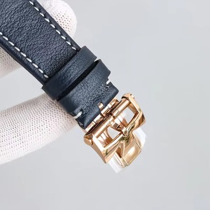Reloj de Lujo de Primera Categoría para Hombre, Caja de Oro Rosa, Esfera Azul, Correa de Cuero Genuino Negro, Mecánico Automático con Fecha, Luminoso, Nuevo - Product Image 5
