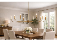 Lustre linéaire artisanal à 6 lumières, luminaire de plafond moderne noir, éclairage suspendu minimaliste du milieu du siècle pour salle à manger