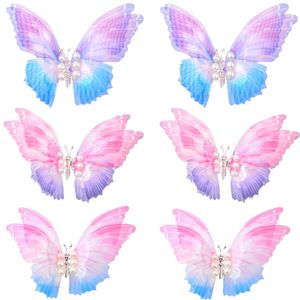 Épingle à cheveux papillon dégradé de couleur, épingle à cheveux papillon réaliste en perles tridimensionnelles, accessoire capillaire de style ancien - Product Image 1