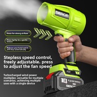 Souffleur de feuilles et de neige portatif industriel sans fil à batterie, moteur sans balais 3.0Ah, en plastique, à haut débit d'air, pour séchage de voitures et jardin