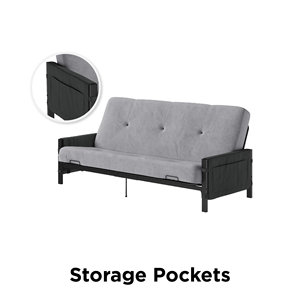 Sofá Cama Convertible Doble Negro para Sala de Estar, Muebles Cómodos para el Hogar, OEM/ODM - Product Image 6