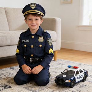 Costume de policier et kit de jeu de rôle pour garçons, déguisement de fête de carnaval, performance, déguisement d'Halloween pour garçon, costume de policier - Product Image 1