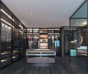 Garde-robe de chambre à coucher personnalisée style minimaliste moderne Fabricant de meubles en bois modulaire sur mesure Placard design contemporain - Product Image 1