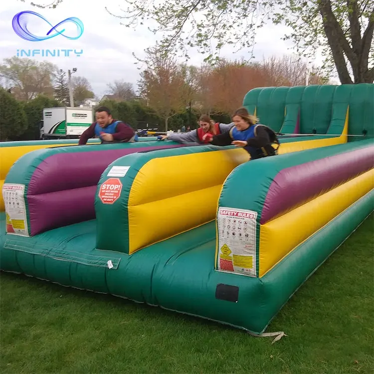 फैक्टरी प्रत्यक्ष आपूर्ति Inflatable बंजी रन 2-लेन बंजी रन Inflatable वयस्क खेल खेल