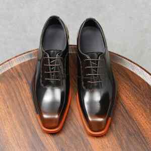 Men's Genuine Leather Handmade Career Shoes Lightweight and Comfortable Pointed Toe Height Increasing Loafers for Men - Product Image 4