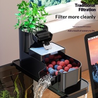 Aquarium carré de bureau en acrylique et plastique avec filtre entièrement automatique et génération d'oxygène pour salon – Vente en gros